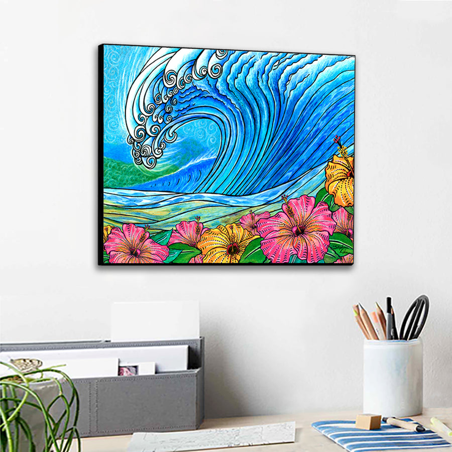 Hibiscus Wave Wall Art Panel