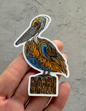 Pelican Perch Sticker