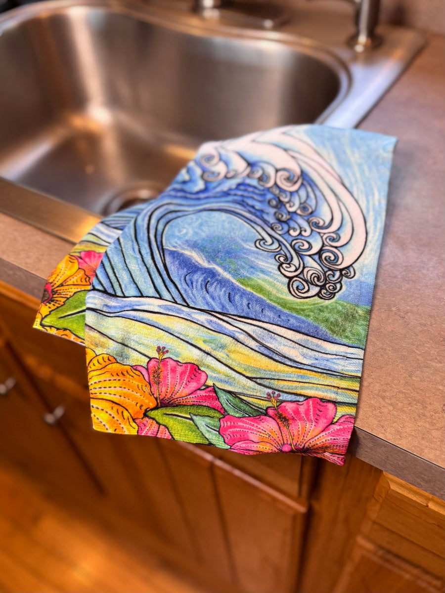 Hibiscus Wave Hand Towel