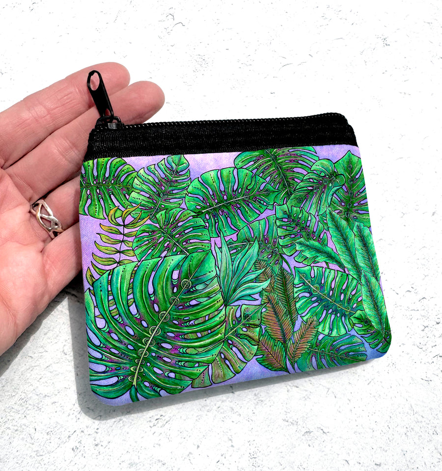 Monstera Leaves Coin Bag