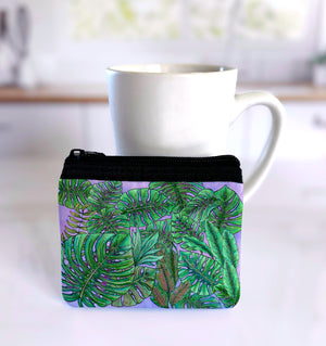 Monstera Leaves Coin Bag