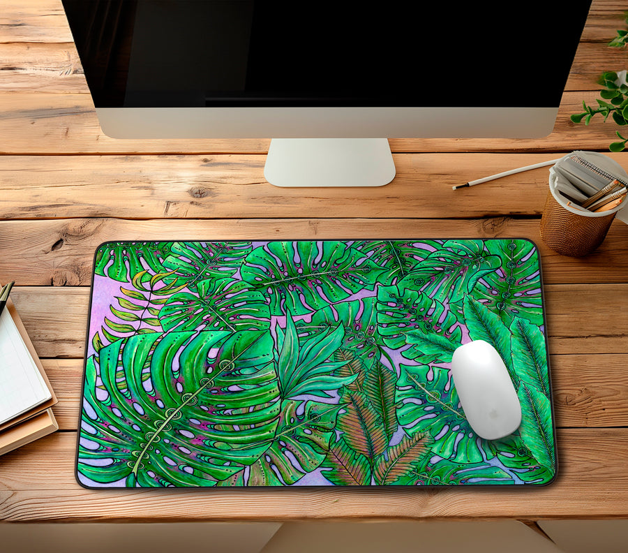 Monstera Leaves Desk Mat