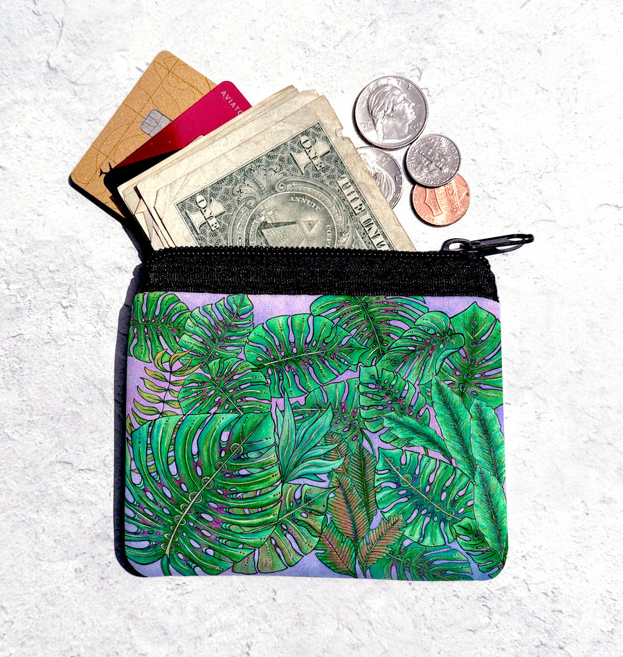 Monstera Leaves Coin Bag