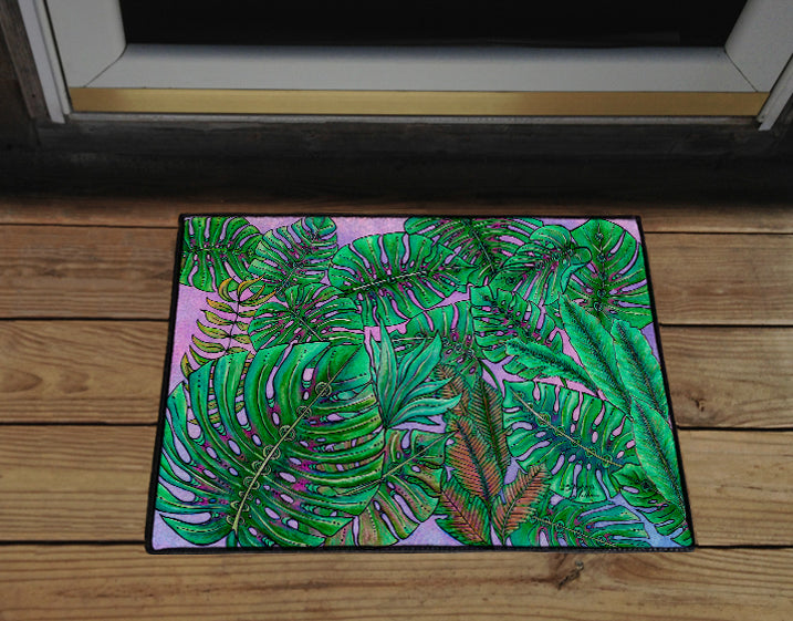 Monstera Leaves Door Mat