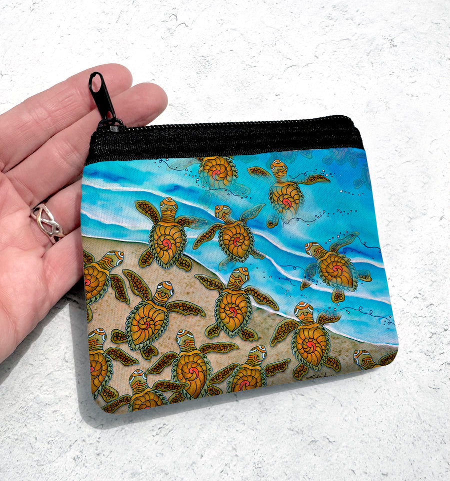 Ocean Bound Turtles Coin Bag