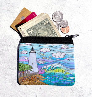 Ocracoke Waves Coin Bag