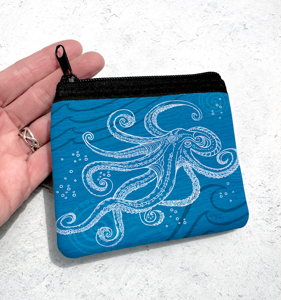 Octopus One Color Coin Bag