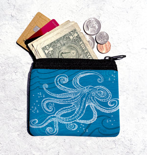 Octopus One Color Coin Bag