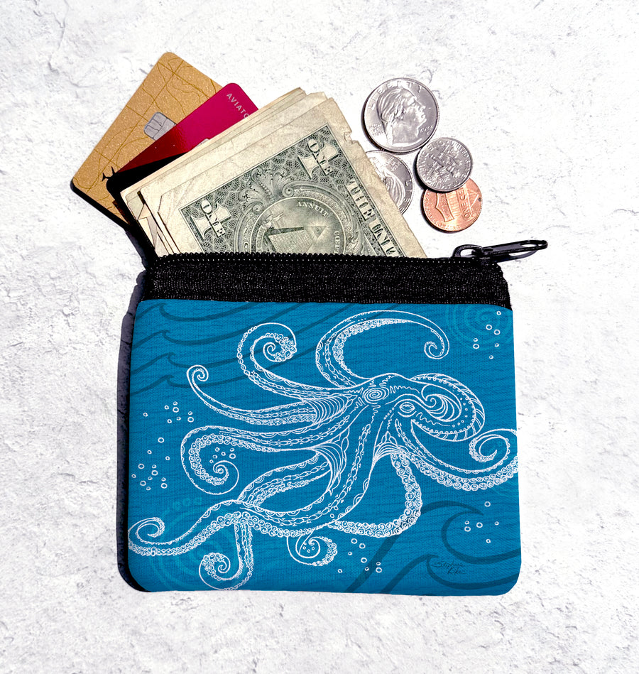 Octopus One Color Coin Bag