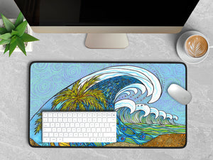 Palm Trees and Waves Desk Mat