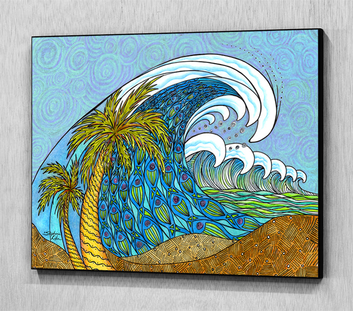Palm Tree and Waves Wall Art Panel