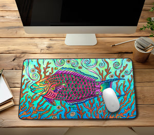 Parrot Fish Desk Mat