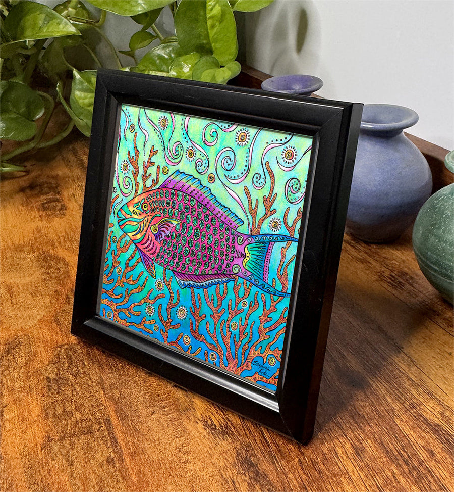 Parrot Fish Framed Art