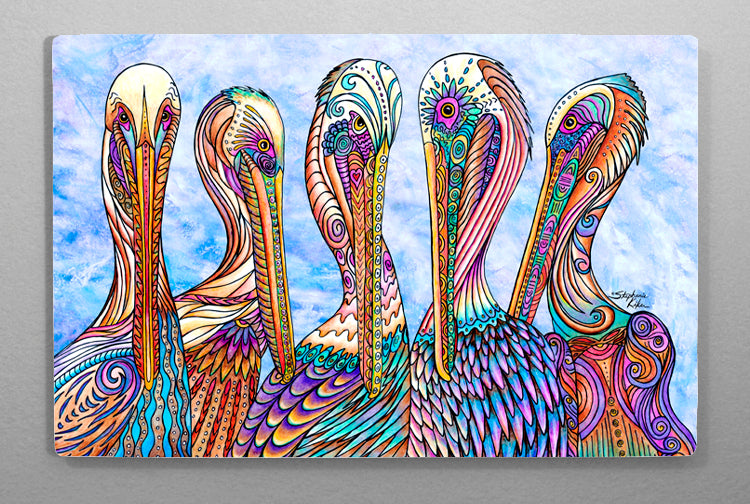 Pelican Party Aluminum Wall Art
