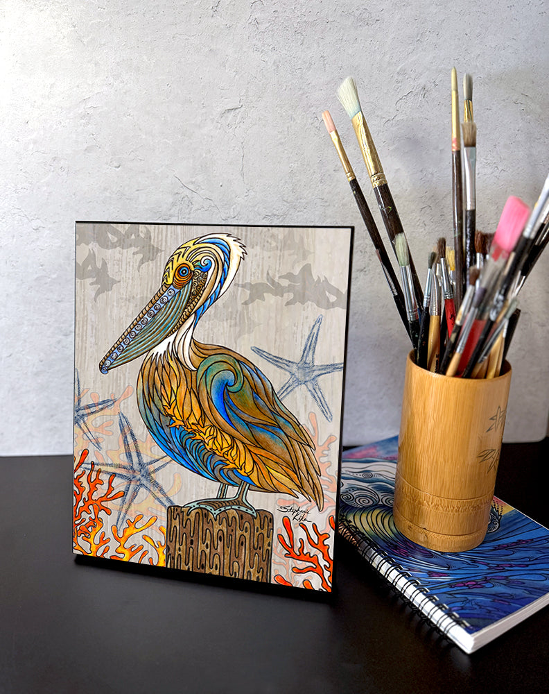 Pelican Perch Wall Art Panel
