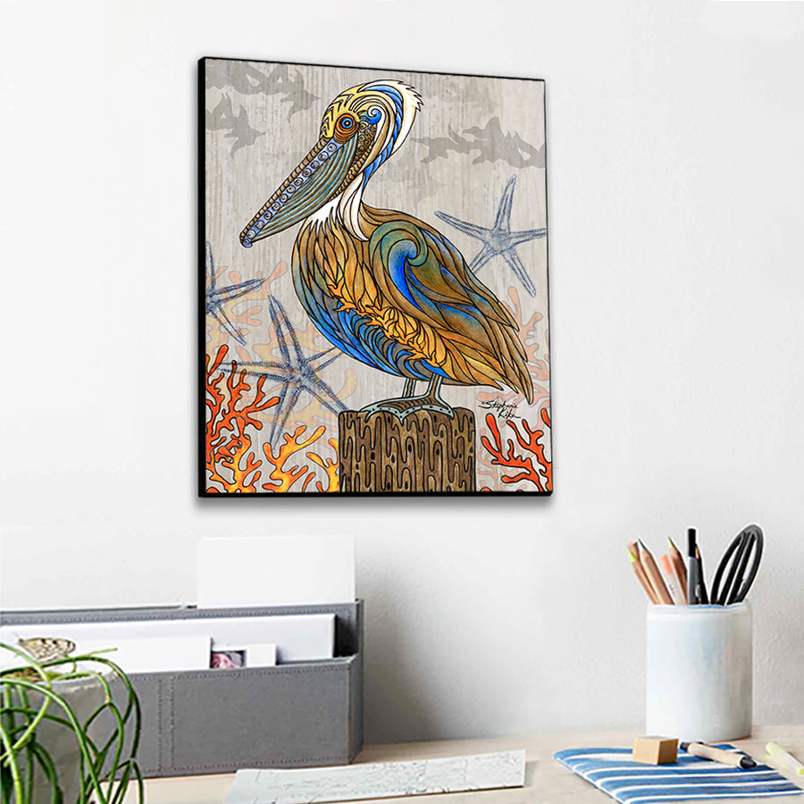 Pelican Perch Wall Art Panel