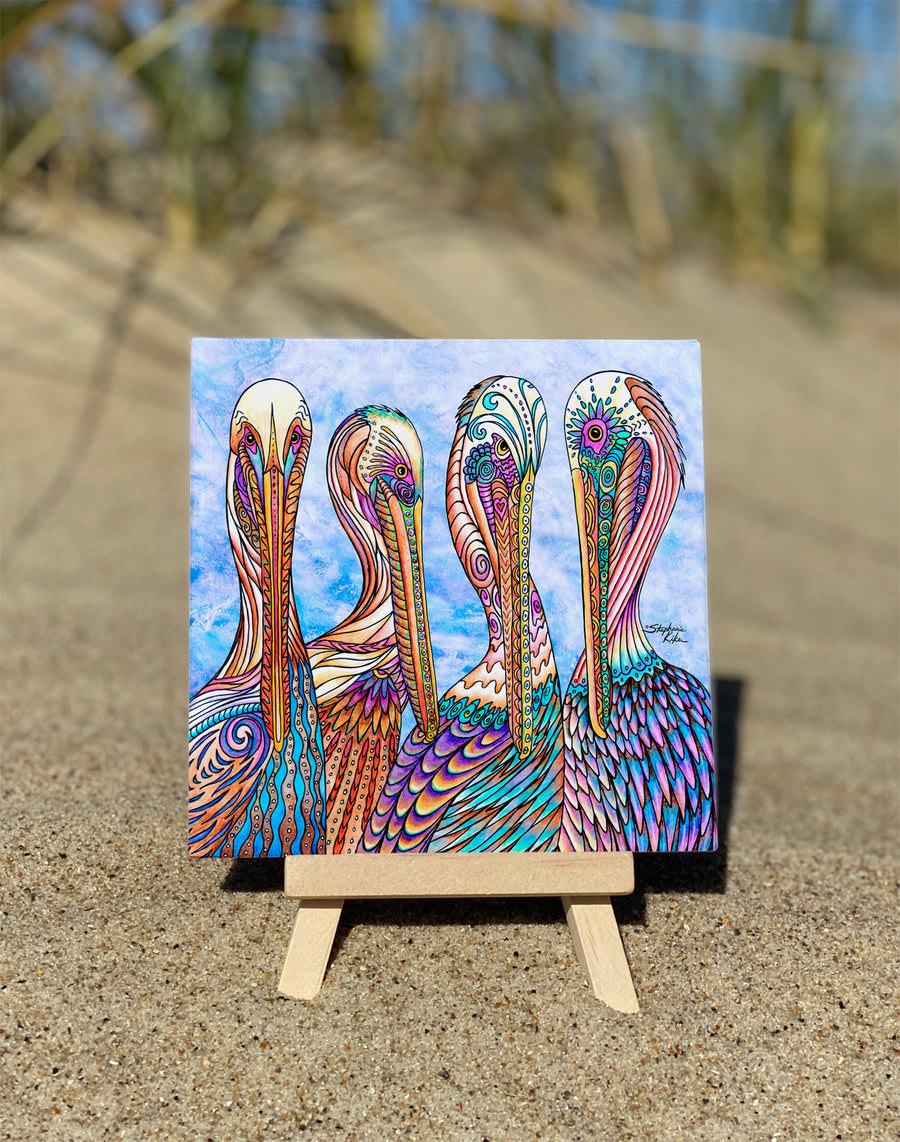 Pelican Party Ceramic Tile