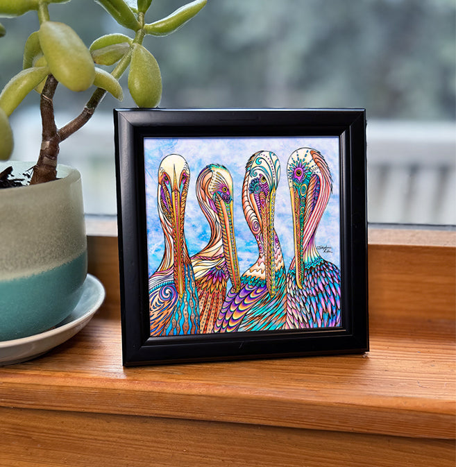 Pelican Party Framed Art