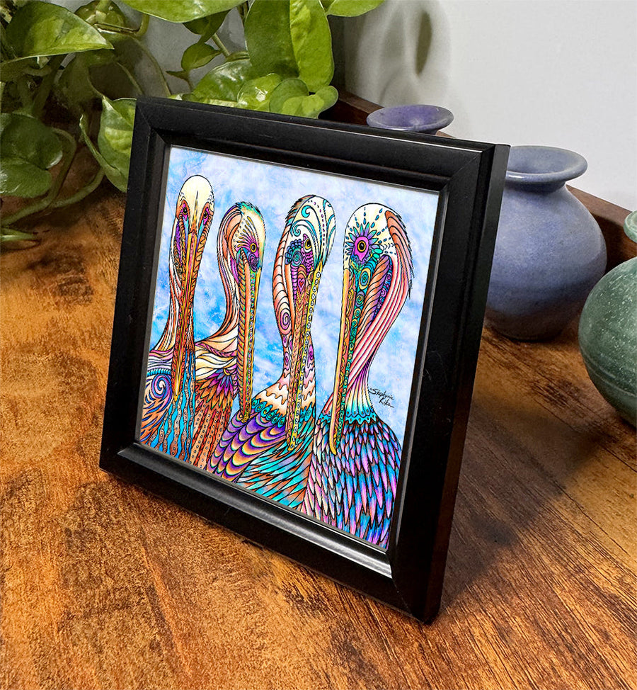 Pelican Party Framed Art