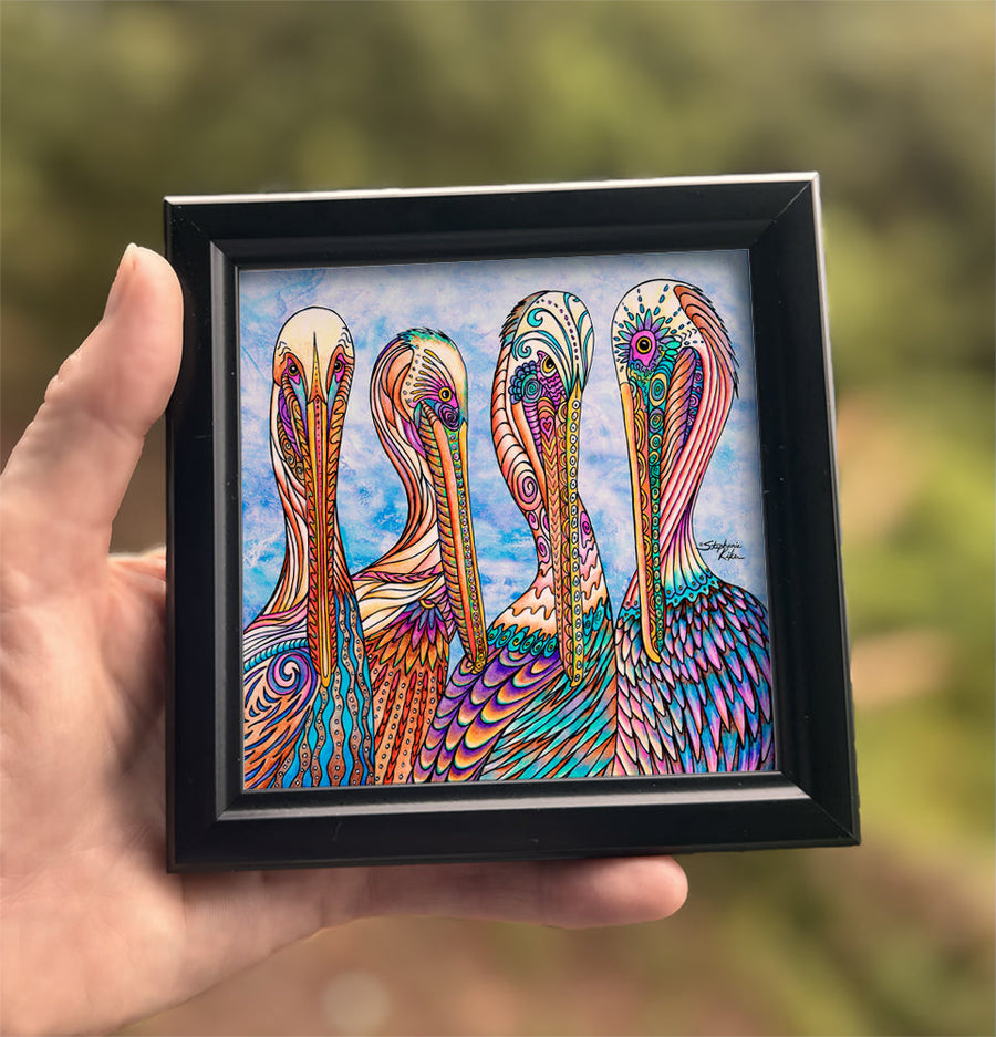 Pelican Party Framed Art