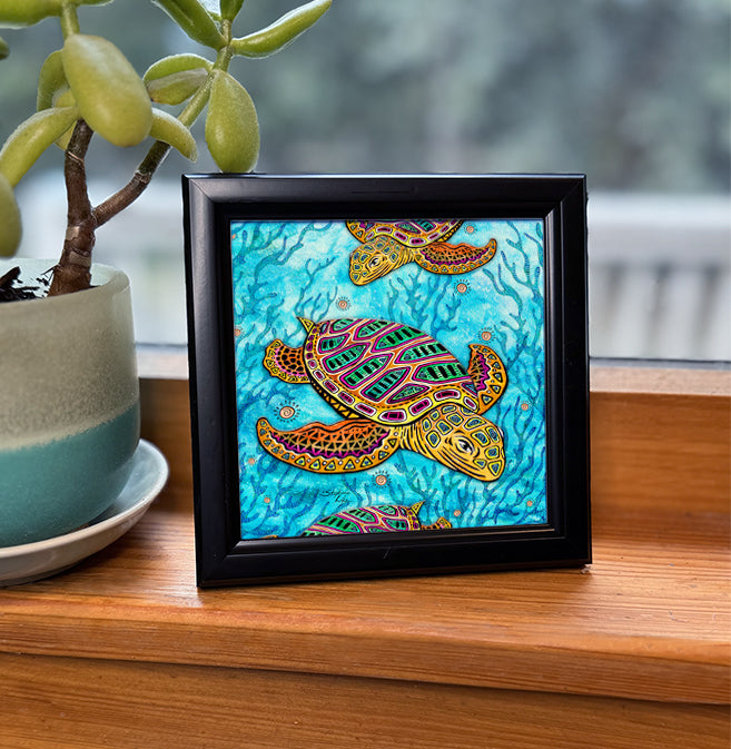 Primitive Loggerhead Framed Art