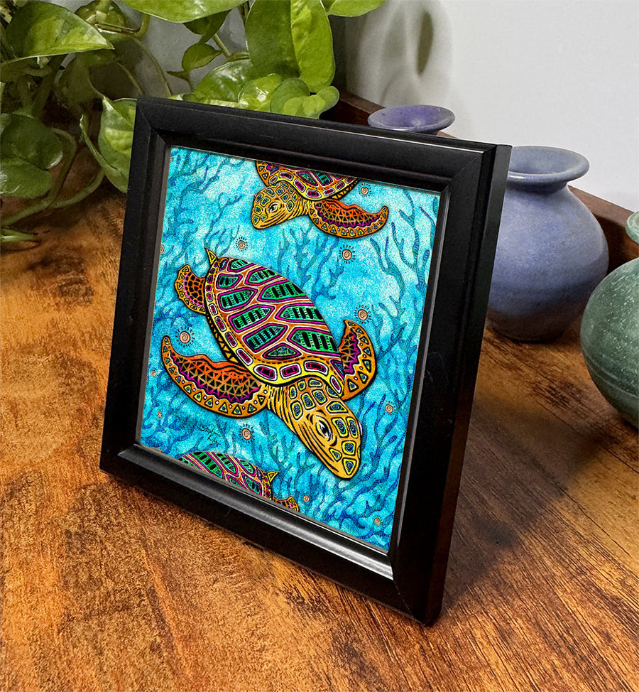 Primitive Loggerhead Framed Art