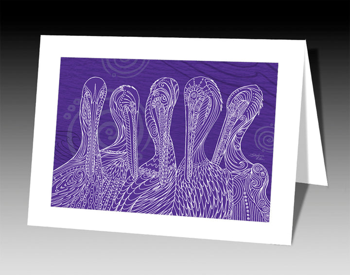 Purple Pelican Party Notecard