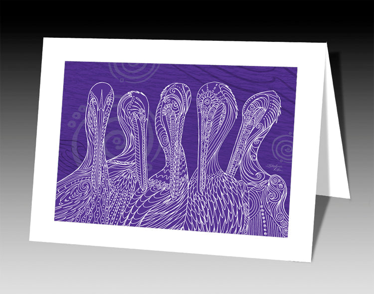 Purple Pelican Party Notecard