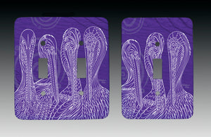 Purple Pelican Party Light Switch Cover