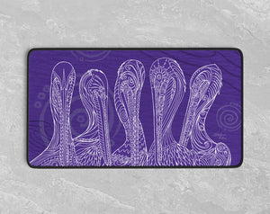 Purple Pelican Party Desk Mat
