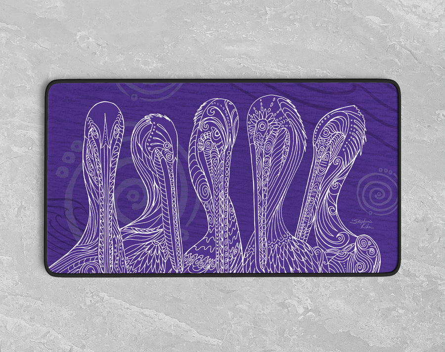 Purple Pelican Party Desk Mat