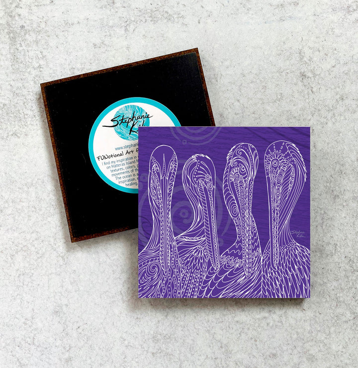 Purple Pelican Party Magnet