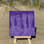 Purple Pelican Party Ceramic Tile