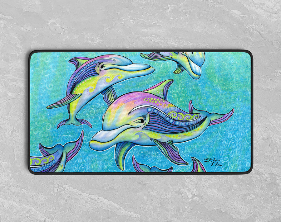 Rainbow Dolphin Desk Mat