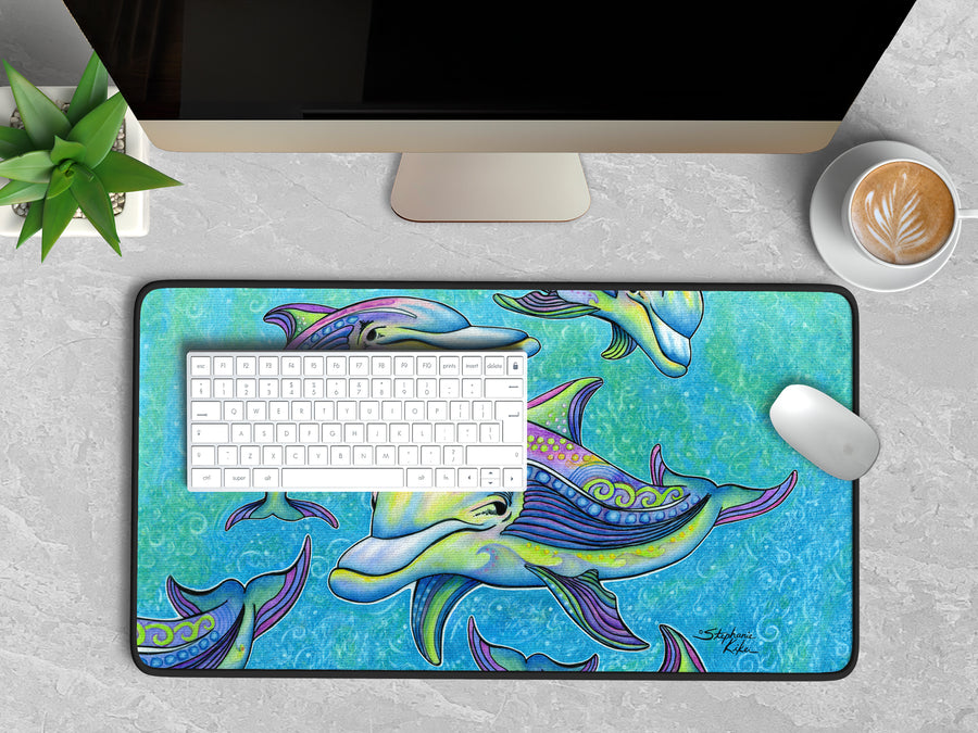 Rainbow Dolphin Desk Mat