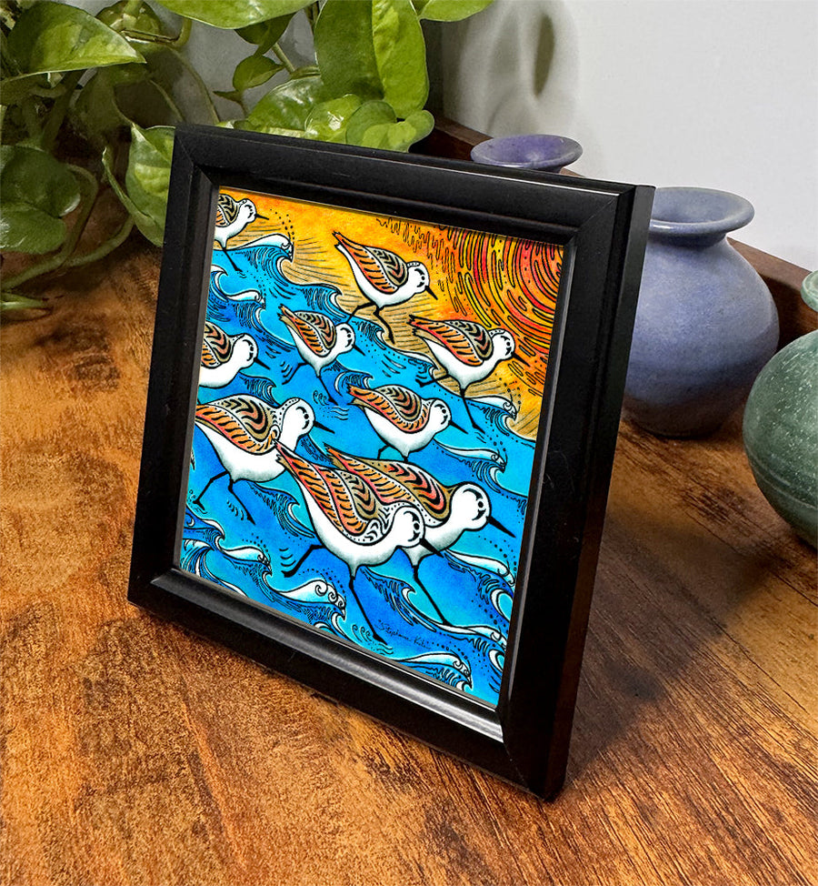 Sanderling Dance Framed Art