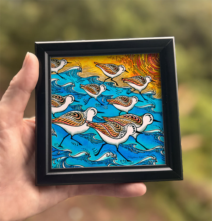 Sanderling Dance Framed Art