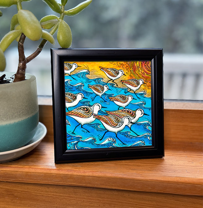 Sanderling Dance Framed Art