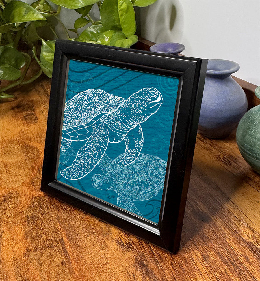 Sea Turtle One Color Framed Art