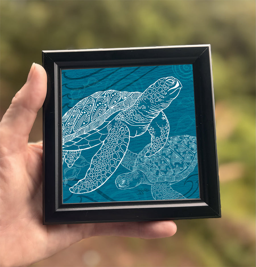 Sea Turtle One Color Framed Art