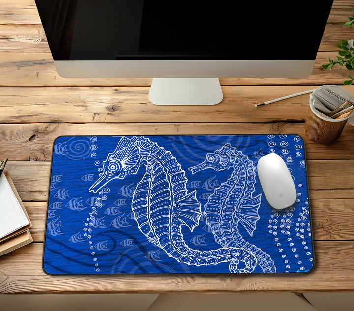 Seahorses One Color Desk Mat