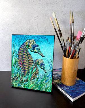 Seahorses Wall Art Panel