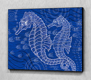 Seahorses One Color Wall Art Panel
