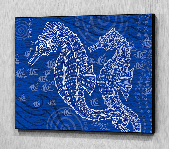 Seahorses One Color Wall Art Panel