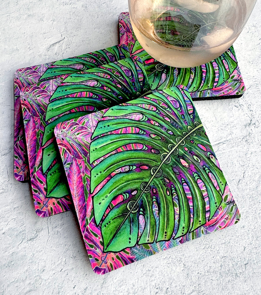 Single Monstera Coaster