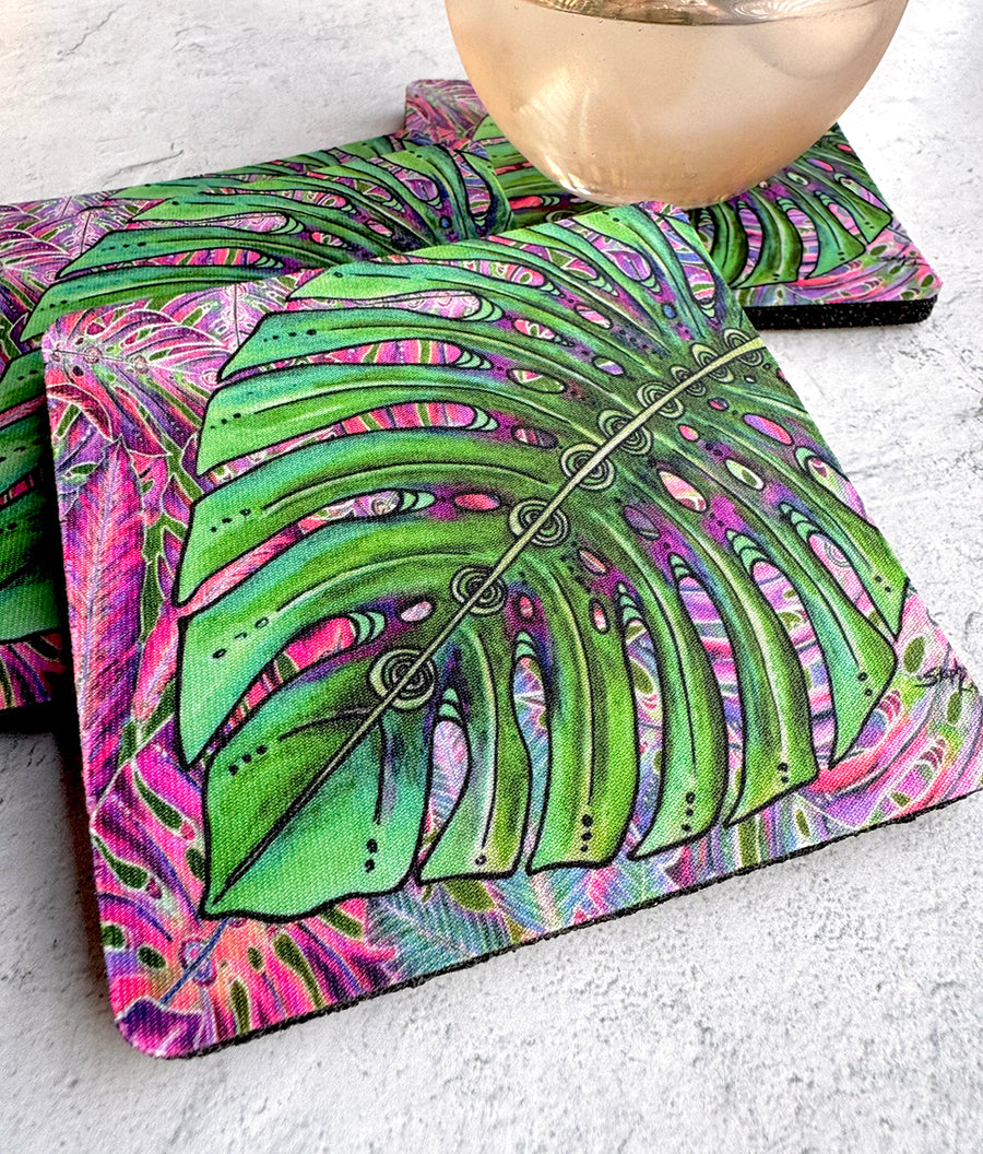 Single Monstera Coaster