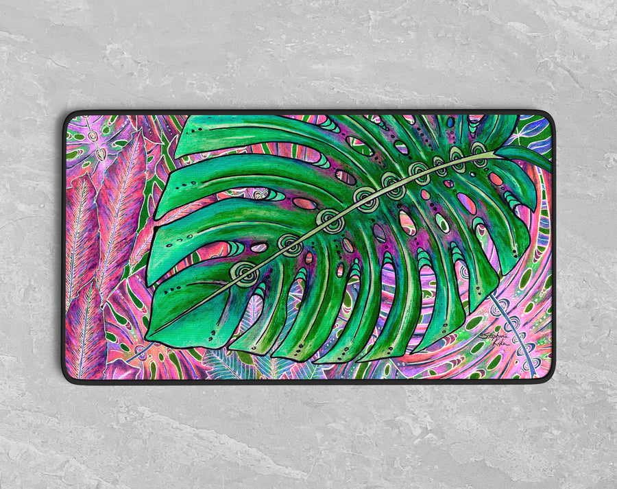 Single Monstera Desk Mat