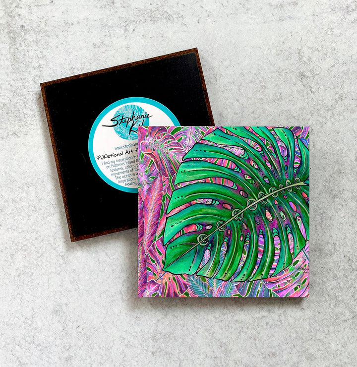 Single Monstera Magnet