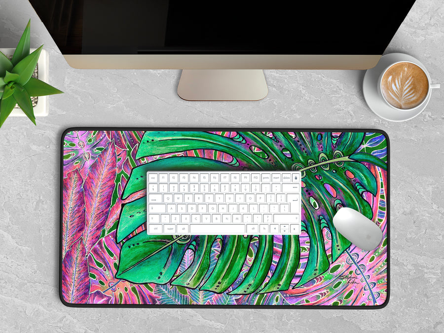 Single Monstera Desk Mat