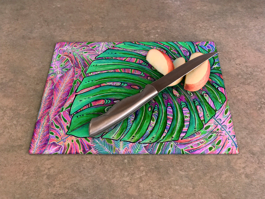 Single Monstera Cutting Board